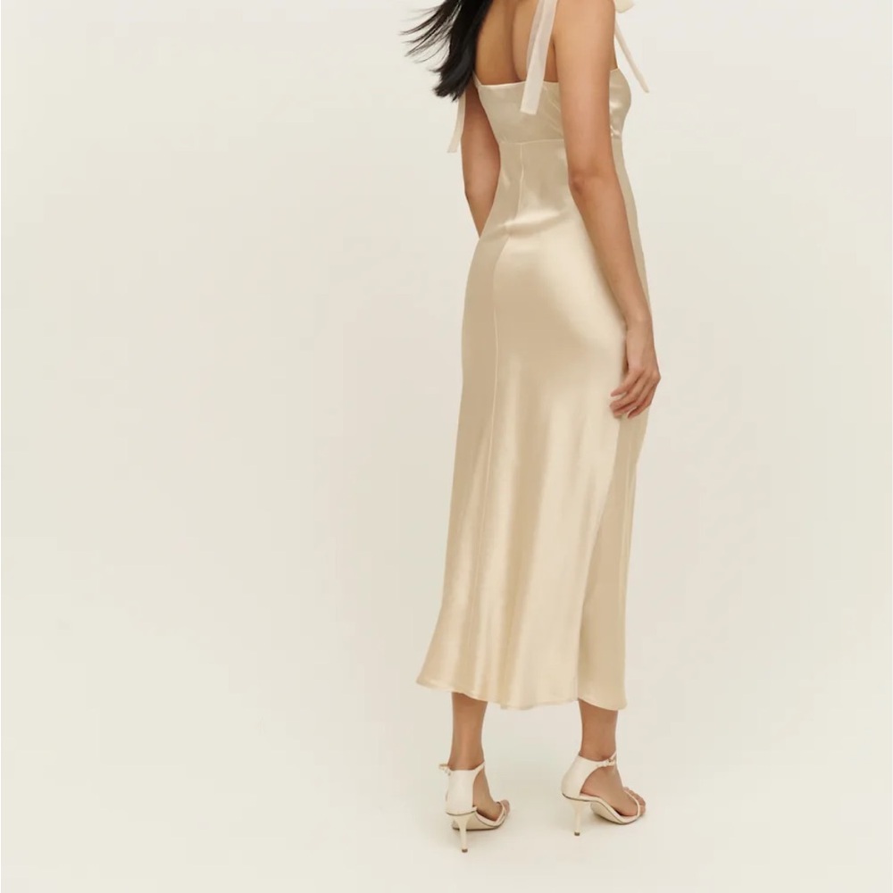 Reformation Alene Silk Ivory Midi Dress - Picture 3 of 11